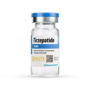 Tirzepatide 10mg research peptide vial by Elite Research Labs